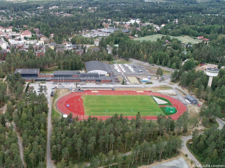 Ilmakuva Kankaanpään liikuntakeskuksen alueesta