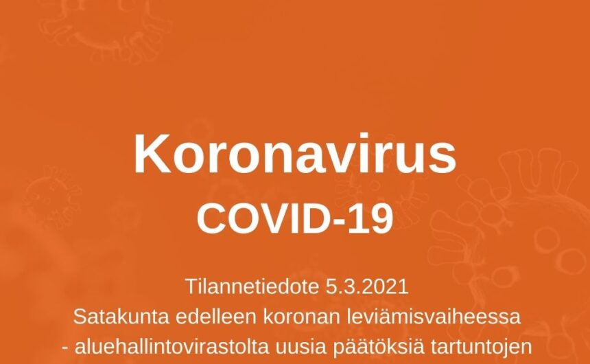 Satakunta edelleen koronan leviämisvaiheessa – aluehallintovirastolta uusia päätöksiä tartuntojen vähentämiseksi