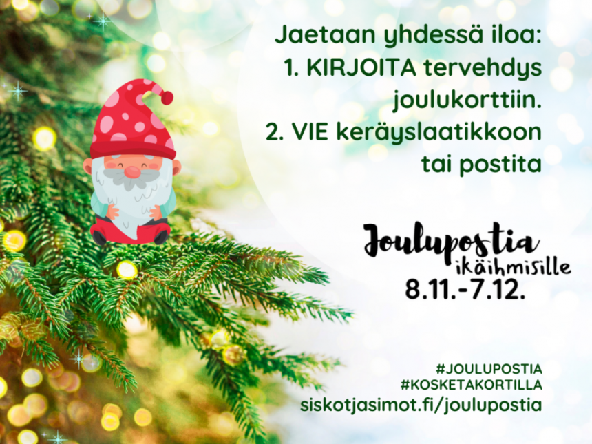 Kankaanpää mukana Joulupostia ikäihmisille -kampanjassa 8.11.-7.12.