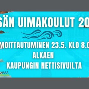 Kesän uimakouluihin ilmoittautuminen alkaa 23.5.