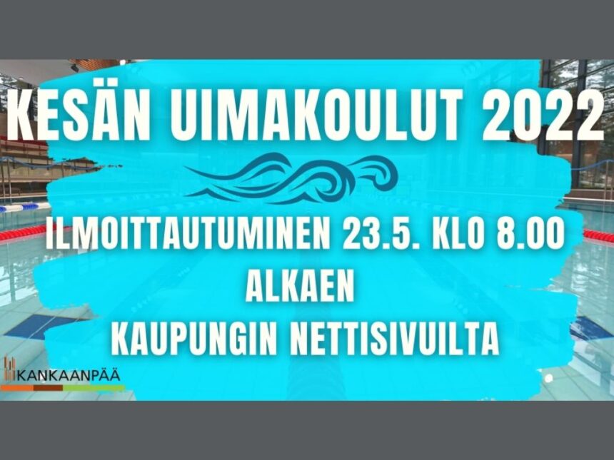 Kesän uimakouluihin ilmoittautuminen alkaa 23.5.