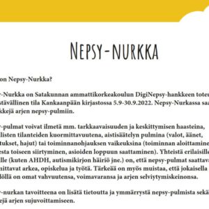 Nepsy-nurkka Kankaanpään kirjastossa 5.-30.9.2022