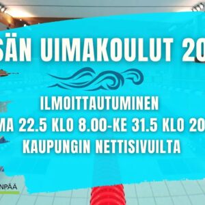 Kesän uimakouluihin ilmoittautuminen alkaa ma 22.5.