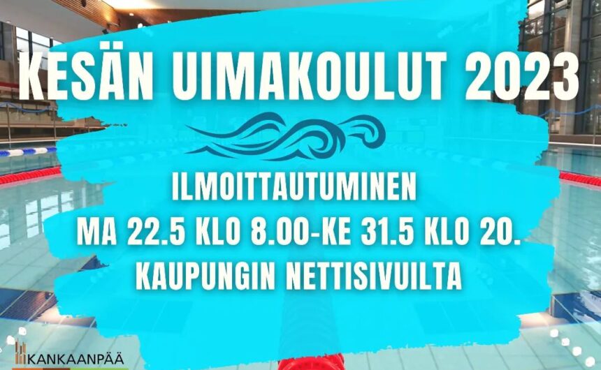 Kesän uimakouluihin ilmoittautuminen alkaa ma 22.5.