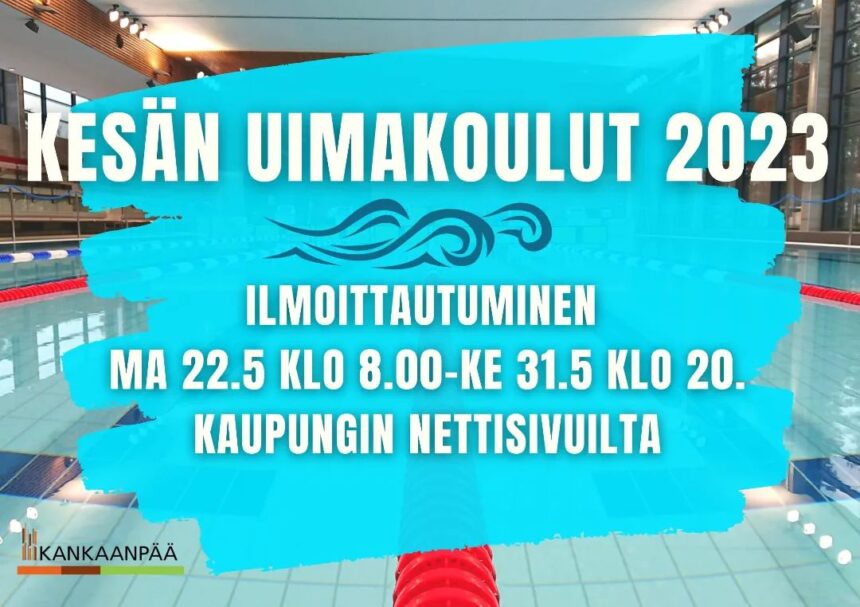 Kesän uimakouluihin ilmoittautuminen alkaa ma 22.5.