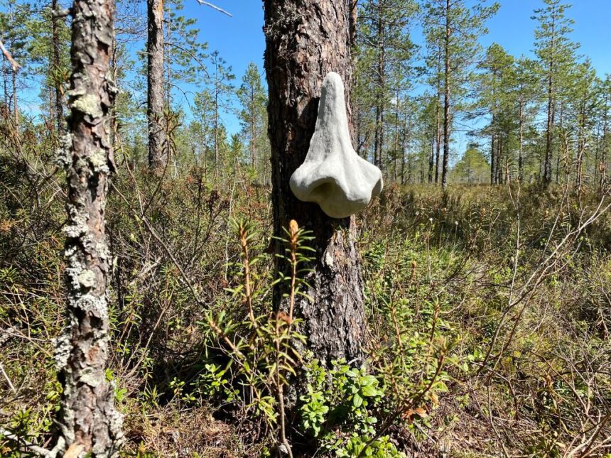 Taideopiskelijat toteuttivat taideteoksia suoluontopolulle Hämeenkankaalla