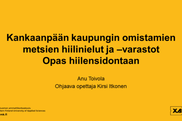 Opinnäytetyössä selvitettiin Kankaanpään kaupungin omistamien metsien hiilinielut ja -varastot