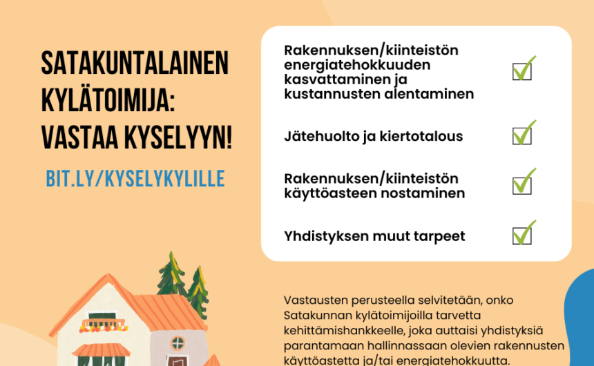 Kysely kylille juliste
