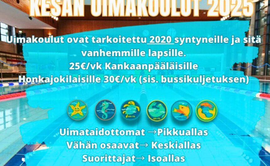 uimakoulut 2020 syntyneille ja vanhemmille