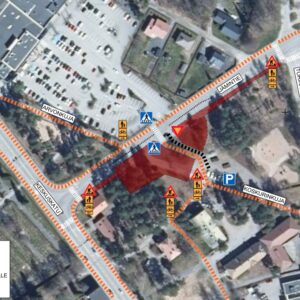 karttakuva Jämintien työmaa-alueesta