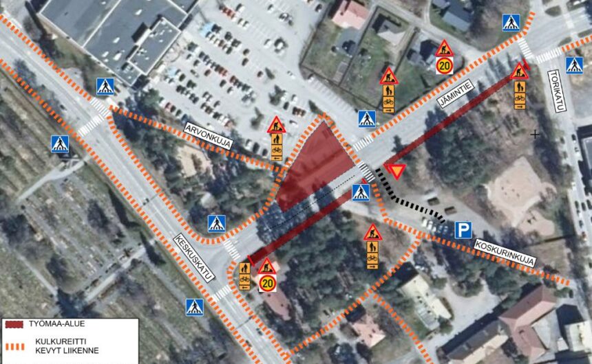 karttakuva työmaa-alueesta
