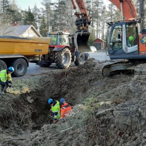 vesijohtovuodon korjaustyö