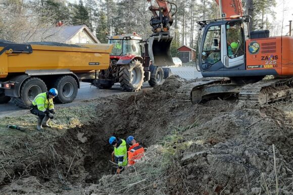 vesijohtovuodon korjaustyö