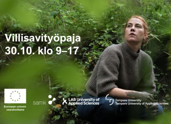 henkilö luonnossa, saviset kädet