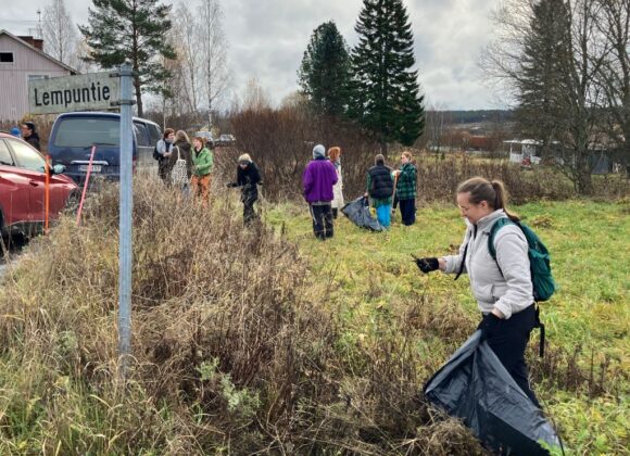 Ihmisiä kaivamassa villisavea työpajaa varten.