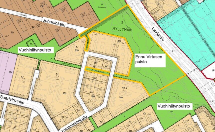 karttakuva Vuohiniitynpuistosta