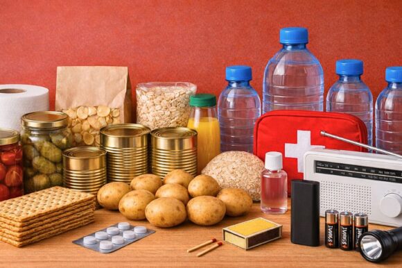 kotivaraan kuuluvia tavaroita ja elintarvikkeita