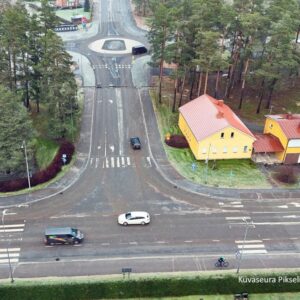 Keskuskatu_Jamintie_kuva_Martti_Tikka Ilmakuva Keskuskadun ja Jämintien risteyksestä