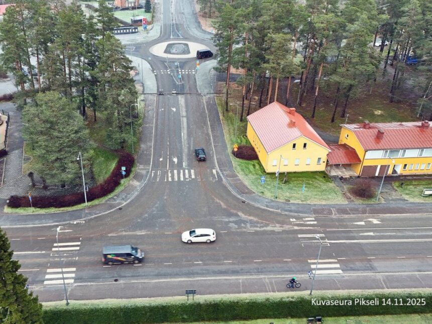 Keskuskatu_Jamintie_kuva_Martti_Tikka Ilmakuva Keskuskadun ja Jämintien risteyksestä
