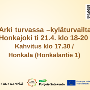 Arki_turvassa_21_4_2026 Arki turvassa -kyläturvailta Honkajoella 21. huhtikuuta 2026