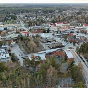 Ilmakuva_Kankaanpaa_2025_Martti_Tikka Alkukeväinen ilmakuva keskustasta.