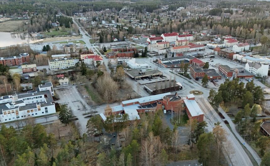 Ilmakuva_Kankaanpaa_2025_Martti_Tikka Alkukeväinen ilmakuva keskustasta.