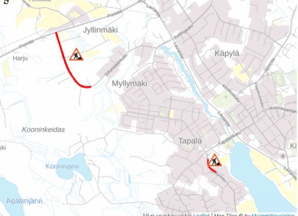 Päällystystöitä Halmeenkadulla ja Opistonkadun kevyenliikenteen väylällä