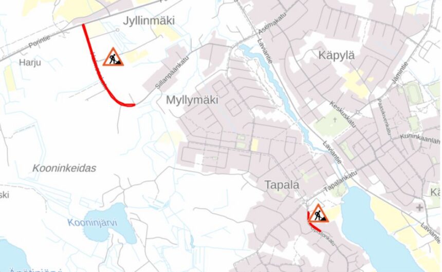 Päällystystöitä Halmeenkadulla ja Opistonkadun kevyenliikenteen väylällä