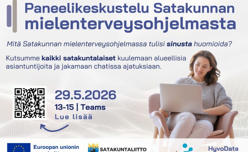 Paneeli2026 Satakunnan alueellinen asiantuntijapaneeli mielenterveysohjelmasta 29. toukokuuta 2026 klo 13–15