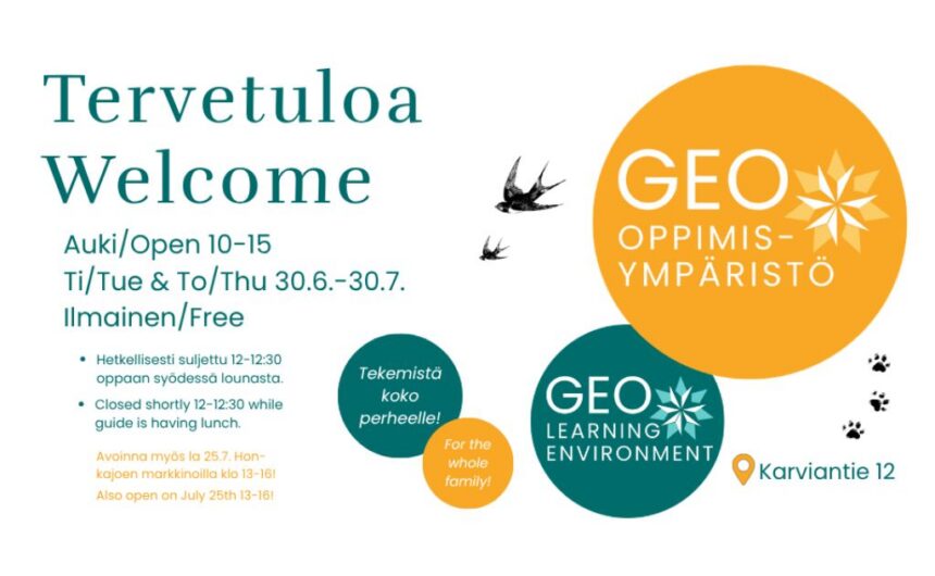 GEO2026 GEO-oppimiskeskus avoinna heinäkuussa 2026
