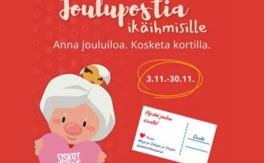 Joulupostia ikäihmisille kampanjakuva Joulukorteilla iloa ikäihmisille – tuttu kampanja käynnistyy jälleen Kankaanpäässä