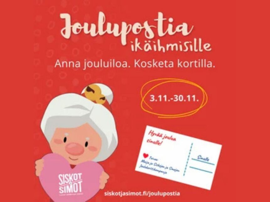 Joulupostia ikäihmisille kampanjakuva Joulukorteilla iloa ikäihmisille – tuttu kampanja käynnistyy jälleen Kankaanpäässä
