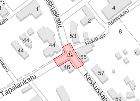 Keskuskadun ja Tapalankadun risteysalueen muutostyöt aloitetaan maanantaina 19. lokakuuta 2026