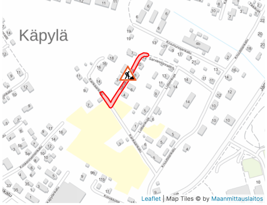 Sarvannonkatu Saneeraustöitä Sarvannonkadulla