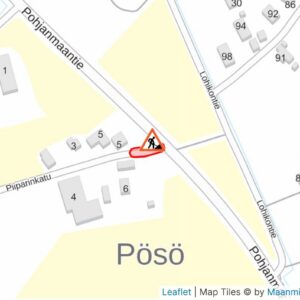 Piiparinkatu Piiparinkadun ja Pohjanmaantien liittymässä päällystystöitä 23. lokakuuta