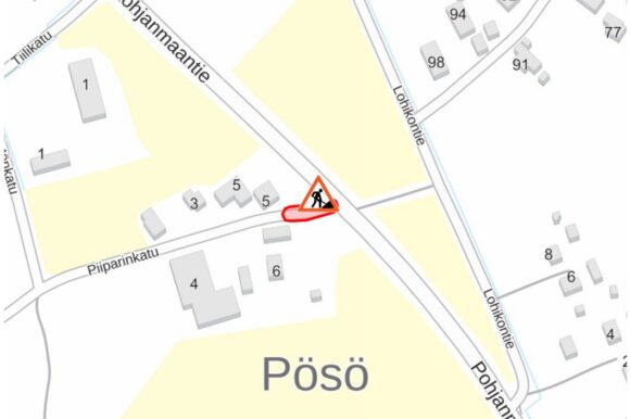 Piiparinkadun ja Pohjanmaantien liittymässä päällystystöitä 23. lokakuuta