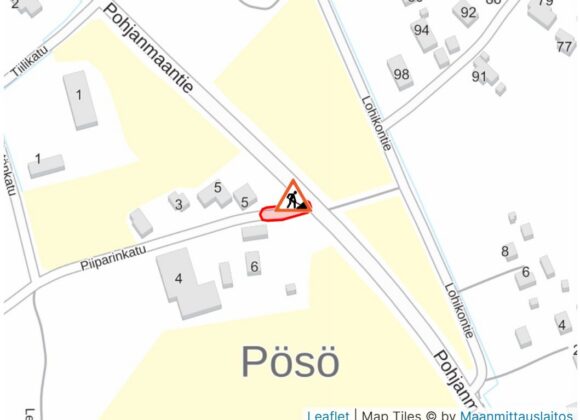 Piiparinkadun ja Pohjanmaantien liittymässä päällystystöitä 23. lokakuuta
