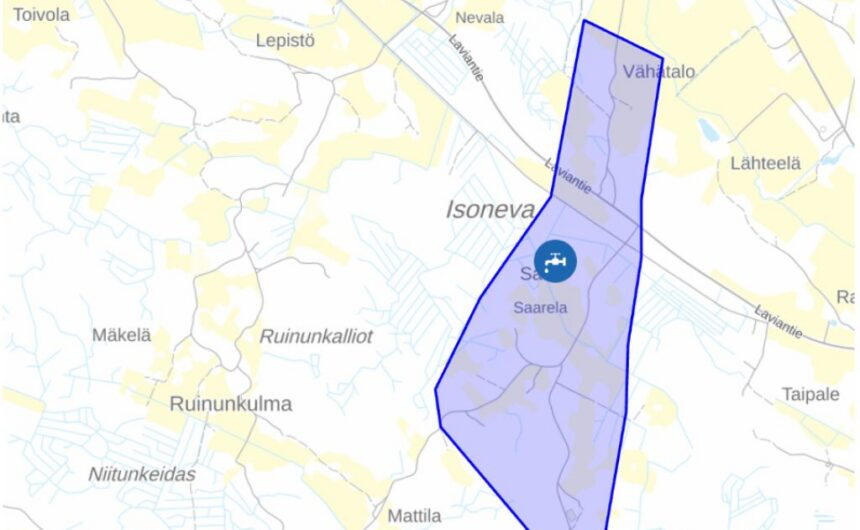 vesikatko_isoneva Vesikatko Isonevan vesiyhtymän vesijohdossa 27. lokakuuta kello 10-13